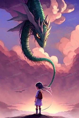 Grüner Drache & kleines Mädchen 70 Teile Puzzles - Lila Cartoon Puzzle für Anfänger, jedes Stück ist einzigartig, beste Geschenke für Familie Grüner Drache & kleines Mädchen 70 Teile Puzzles - Lila Cartoon Puzzle für Anfänger, jedes Stück ist einzigartig, beste Geschenke für Familie von RMSGOZO