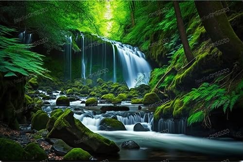 Grüner Wald Wasserfall 70 Teile Puzzles - Abgeschiedene Landschaft Puzzle für Anfänger, jedes Stück ist einzigartig, beste Geschenke für Familie Grüner Wald Wasserfall 70 Teile Puzzles - Abgeschiedene Landschaft Puzzle für Anfänger, jedes Stück ist einzigartig, beste Geschenke für Familie von RMSGOZO
