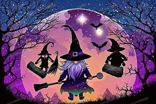 Halloween Sternenpuzzles 1000 Teile - Cartoon Magische Hexe Holzpuzzle für Erwachsene, jedes Stück ist ein Unikat, für Ihre Familie - für Heimdekoration oder Sammlerstücke Halloween Sternenpuzzles 1000 Teile - Cartoon Magische Hexe Holzpuzzle für Erwachsene, jedes Stück ist ein Unikat, für Ihre Familie - für Heimdekoration oder Sammlerstücke von RMSGOZO