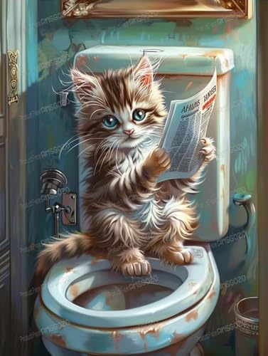 Holz-Puzzle, Toiletten-Katze, 1000 Teile – 1000-teiliges Puzzle, 50,8 x 76,2 cm, lustige Indoor-Aktivität, Geschenkposter, Geduldsteigerung, Stressabbau-Geschenke Holz-Puzzle, Toiletten-Katze, 1000 Teile – 1000-teiliges Puzzle, 50,8 x 76,2 cm, lustige Indoor-Aktivität, Geschenkposter, Geduldsteigerung, Stressabbau-Geschenke von RMSGOZO