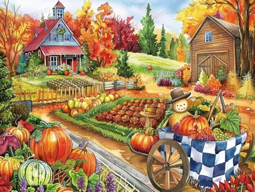 Holz-Puzzles mit Cartoon-Motiv "Herbstbauernhof", 500 Teile, 38,1 x 50,8 cm, lustige Indoor-Aktivität, Geschenkposter, Geduldsteigerung, Stressabbau-Geschenke Holz-Puzzles mit Cartoon-Motiv "Herbstbauernhof", 500 Teile, 38,1 x 50,8 cm, lustige Indoor-Aktivität, Geschenkposter, Geduldsteigerung, Stressabbau-Geschenke von RMSGOZO