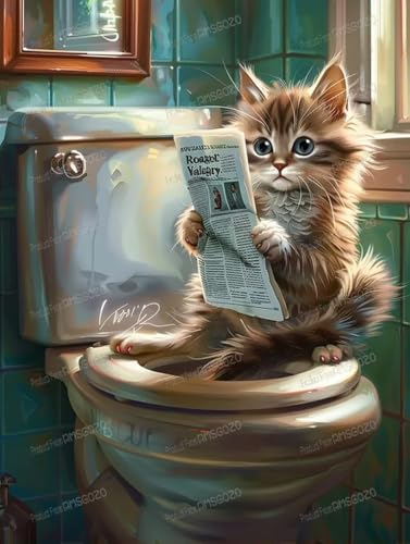 Holzpuzzle Katze auf Toilette, 1000 Teile, 1000-teiliges Puzzle, 50,8 x 76,2 cm, lustige Indoor-Aktivität, Geschenkposter, Geduldsteigerung, Stressabbau-Geschenke Holzpuzzle Katze auf Toilette, 1000 Teile, 1000-teiliges Puzzle, 50,8 x 76,2 cm, lustige Indoor-Aktivität, Geschenkposter, Geduldsteigerung, Stressabbau-Geschenke von RMSGOZO