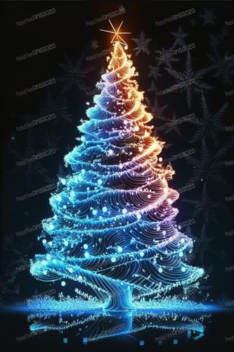 Kids 1000 Pieces Puzzles - Fluorescent Christmas Tree Wooden Jigsaw Puzzle 1000 Pieces - Vibrant Illustrations Puzzles Toys for Adults - Challenging Brainstorming for Family von RMSGOZO