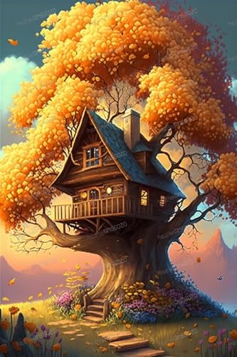 Kinder 1000 Teile Puzzles, Ahornbaum-Chalet-Puzzle 1000 Teile für Erwachsene Anfänger - Wunderschön geschnitten - Jedes Stück ist einzigartig - Tolles Geschenk für Puzzle-Enthusiasten Raumdekor von RMSGOZO