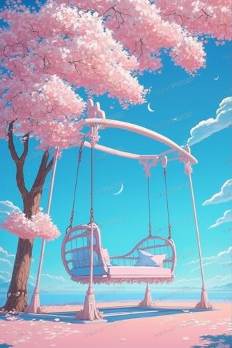 Kirschblüten-Holz-Puzzle, 500 Teile, 500-teiliges Puzzle, 38,1 x 50,8 cm, lustige Indoor-Aktivität, Geschenkposter, Geduldsteigerung, Stressabbau, Geschenke von RMSGOZO
