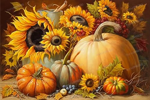 Kürbis-Sonnenblumen-Holzpuzzle, 1000-teiliges Puzzle, 50,8 x 76,2 cm, Bauernhof, 1000-teiliges Herbst-Puzzle mit Alphabet auf der Rückseite und Poster, beste Wahl für Erwachsene zum Entspannen und als Kürbis-Sonnenblumen-Holzpuzzle, 1000-teiliges Puzzle, 50,8 x 76,2 cm, Bauernhof, 1000-teiliges Herbst-Puzzle mit Alphabet auf der Rückseite und Poster, beste Wahl für Erwachsene zum Entspannen und als von RMSGOZO
