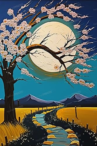 Landschaft Holzpuzzles - Ölgemälde Kirschblütenbaum 1000 Teile Puzzle - Präzise Schneidetechnik, Puzzle-Starterspielzeug für Kinder, Raumdekoration, Wanddekoration Landschaft Holzpuzzles - Ölgemälde Kirschblütenbaum 1000 Teile Puzzle - Präzise Schneidetechnik, Puzzle-Starterspielzeug für Kinder, Raumdekoration, Wanddekoration von RMSGOZO
