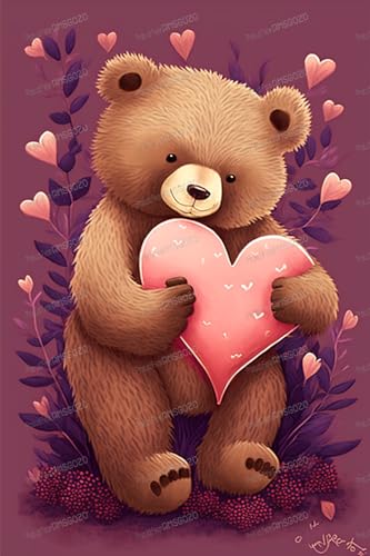 Love Brown Bear 500 Teile Puzzles für Erwachsene, Cartoon-Kunstwerk-Puzzle für Gehirnspiel- und Puzzle-Enthusiasten, Ölgemälde-Illustration, 38,1 x 50,8 cm Love Brown Bear 500 Teile Puzzles für Erwachsene, Cartoon-Kunstwerk-Puzzle für Gehirnspiel- und Puzzle-Enthusiasten, Ölgemälde-Illustration, 38,1 x 50,8 cm von RMSGOZO