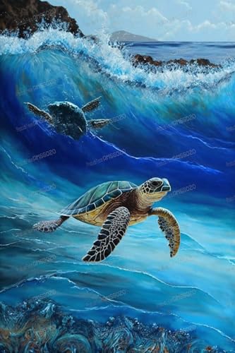 Oceanic Turtles Puzzle für Erwachsene, 500 Teile, Meerestier-Puzzle für Kinder, Entspannung vom Alltag, für Familien-Eltern-Kind-Aktivitäten, Spielzeug, 38,1 x 50,8 cm von RMSGOZO