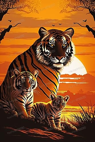 Orange Sunset Tigers 70 Teile Puzzles - Waldtier-Puzzle für Anfänger, jedes Stück ist einzigartig, beste Geschenke für Familie Orange Sunset Tigers 70 Teile Puzzles - Waldtier-Puzzle für Anfänger, jedes Stück ist einzigartig, beste Geschenke für Familie von RMSGOZO