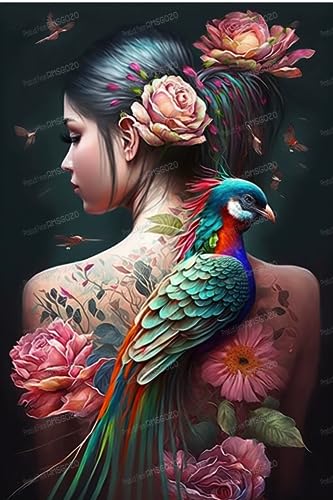 Pfauenblumenmädchen-Puzzle, 70 Teile für Erwachsene, Vintage-Puzzle, Kunst, als Raumdekoration, Schlafzimmerdekoration, tolles Spielzeug, um Ihr Gehirn zu trainieren oder entspannende Geschenke (15,2 Pfauenblumenmädchen-Puzzle, 70 Teile für Erwachsene, Vintage-Puzzle, Kunst, als Raumdekoration, Schlafzimmerdekoration, tolles Spielzeug, um Ihr Gehirn zu trainieren oder entspannende Geschenke (15,2 von RMSGOZO
