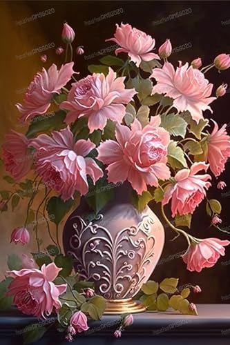 Pink Roses Puzzle-Spielzeug – Ikebana-Kunst-Puzzle für Erwachsene und Kinder, 50,8 x 76,2 cm, recycelbare Puzzleteile, ideal für Familienspiele oder Entspannungsgeschenke und Spielzeug, 1000 Teile von RMSGOZO
