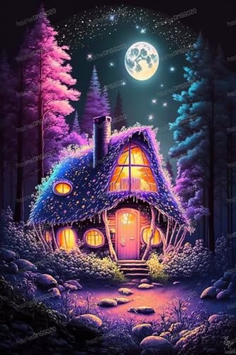 Purple Forest Cabin Puzzles 500 Teile - Landschaft Holzpuzzle für Erwachsene, jedes Stück ist ein Unikat, für Ihre Familie - für Heimdekoration oder Sammlerstücke & Spiele Purple Forest Cabin Puzzles 500 Teile - Landschaft Holzpuzzle für Erwachsene, jedes Stück ist ein Unikat, für Ihre Familie - für Heimdekoration oder Sammlerstücke & Spiele von RMSGOZO