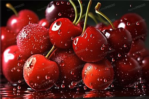 Puzzle 1000 Teile - Gewaschene Kirschen - Obst Holzpuzzles für Erwachsene, herausforderndes Puzzle, für Wohnzimmer Dekor & Geschenke Puzzle 1000 Teile - Gewaschene Kirschen - Obst Holzpuzzles für Erwachsene, herausforderndes Puzzle, für Wohnzimmer Dekor & Geschenke von RMSGOZO