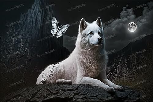 Puzzle 1000 Teile Weißer Wolf und Schmetterling Kinder Puzzle Tier Puzzle Umweltfreundliche 3D Holzpuzzle für Erwachsene Teenager Kinder Interaktives Spielzeug für Dekoration Puzzle 1000 Teile Weißer Wolf und Schmetterling Kinder Puzzle Tier Puzzle Umweltfreundliche 3D Holzpuzzle für Erwachsene Teenager Kinder Interaktives Spielzeug für Dekoration von RMSGOZO