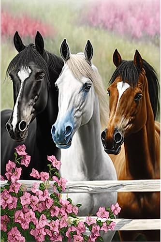Puzzle 1000 Teile dreifarbige Pferde – Blumenfarm – Tier-Holzpuzzles für Erwachsene und Kinder, herausforderndes Puzzle, für Freunde Geschenke Puzzle 1000 Teile dreifarbige Pferde – Blumenfarm – Tier-Holzpuzzles für Erwachsene und Kinder, herausforderndes Puzzle, für Freunde Geschenke von RMSGOZO