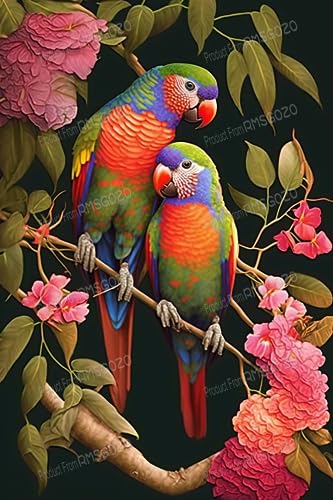 Puzzle 500 Teile, bunte Papageien, Frühlingsblumen, Tier-Holzpuzzles für Erwachsene und Kinder, herausforderndes Puzzle, für Wohnzimmerdekoration und Geschenke Puzzle 500 Teile, bunte Papageien, Frühlingsblumen, Tier-Holzpuzzles für Erwachsene und Kinder, herausforderndes Puzzle, für Wohnzimmerdekoration und Geschenke von RMSGOZO