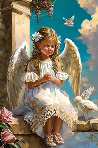 Puzzle 500 Teile Ölgemälde Engel Mädchen - Rose Park Holzpuzzles für Erwachsene & Kind, Herausforderndes Puzzle, für Wohnzimmer Dekor & Geschenke Puzzle 500 Teile Ölgemälde Engel Mädchen - Rose Park Holzpuzzles für Erwachsene & Kind, Herausforderndes Puzzle, für Wohnzimmer Dekor & Geschenke von RMSGOZO