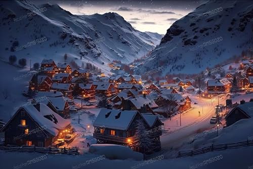 Puzzle 500 Teile - Snowy Mountain Lodge - 3D Holzpuzzles für Erwachsene, herausforderndes Puzzle, für Wohnzimmer Dekor & Geschenke Puzzle 500 Teile - Snowy Mountain Lodge - 3D Holzpuzzles für Erwachsene, herausforderndes Puzzle, für Wohnzimmer Dekor & Geschenke von RMSGOZO