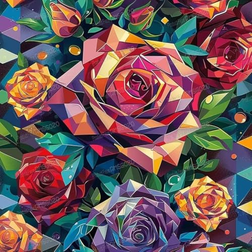 Puzzle mit 1000 Teilen – abstrakte bunte Rosen – lustiges Familien-Puzzle, 1000-teiliges Puzzle, 50,8 x 76,2 cm, recycelbare Holz-Puzzleteile, Lieblingsraumdekoration oder Geschenke Puzzle mit 1000 Teilen – abstrakte bunte Rosen – lustiges Familien-Puzzle, 1000-teiliges Puzzle, 50,8 x 76,2 cm, recycelbare Holz-Puzzleteile, Lieblingsraumdekoration oder Geschenke von RMSGOZO