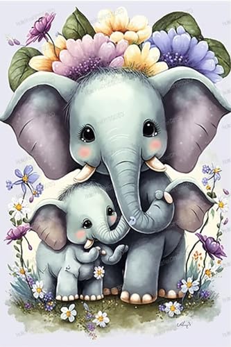 Puzzle mit zwei floralen Elefanten, 1000 Teile, 50,8 x 76,2 cm, Cartoon-1000-teiliges Puzzle, mit Alphabet auf der Rückseite und Poster, beste Wahl für Erwachsene zum Entspannen und als Geschenk Puzzle mit zwei floralen Elefanten, 1000 Teile, 50,8 x 76,2 cm, Cartoon-1000-teiliges Puzzle, mit Alphabet auf der Rückseite und Poster, beste Wahl für Erwachsene zum Entspannen und als Geschenk von RMSGOZO