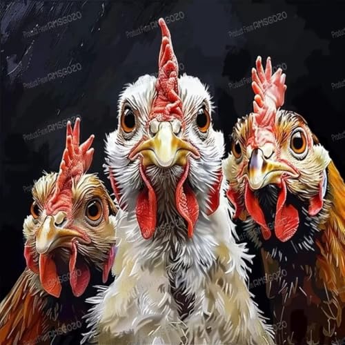 RMSGOZO 1000 Teile Puzzle - Abstrakte Drei Hähne - Lustiges Familien-Puzzle, 29,5 x 19,7 Zoll, Holzpuzzleteile, Unisex, ab 3 Jahren RMSGOZO 1000 Teile Puzzle - Abstrakte Drei Hähne - Lustiges Familien-Puzzle, 29,5 x 19,7 Zoll, Holzpuzzleteile, Unisex, ab 3 Jahren von RMSGOZO
