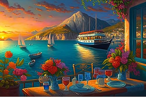 RMSGOZO 1000 Teile Puzzle für Kinder - Blumen Sonnenuntergang Restaurant - Ölgemälde Meer Puzzles - Schwierige Puzzles & Spielzeug & Geschenke RMSGOZO 1000 Teile Puzzle für Kinder - Blumen Sonnenuntergang Restaurant - Ölgemälde Meer Puzzles - Schwierige Puzzles & Spielzeug & Geschenke von RMSGOZO