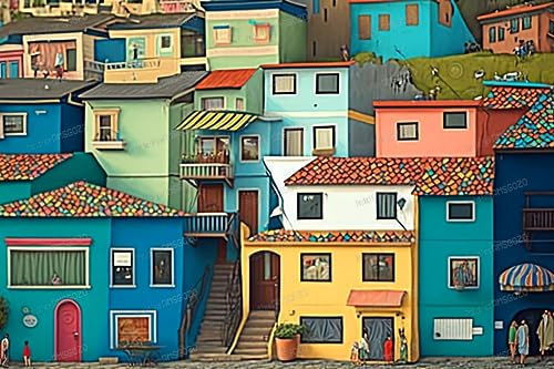 RMSGOZO 1000 Teile Puzzle für Kinder – bunte Retro-Gemeinschaft – Heimdekoration – Puzzle-Spiele mit hohem Schwierigkeitsgrad & Spielzeug & Geschenke RMSGOZO 1000 Teile Puzzle für Kinder – bunte Retro-Gemeinschaft – Heimdekoration – Puzzle-Spiele mit hohem Schwierigkeitsgrad & Spielzeug & Geschenke von RMSGOZO