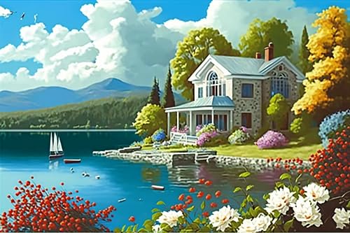RMSGOZO 500 Teile Puzzle für Kinder - Floral Lakeside Villa - Lebendige Frühlingspuzzles - Schwierige Puzzles & Spielzeug & Geschenke RMSGOZO 500 Teile Puzzle für Kinder - Floral Lakeside Villa - Lebendige Frühlingspuzzles - Schwierige Puzzles & Spielzeug & Geschenke von RMSGOZO