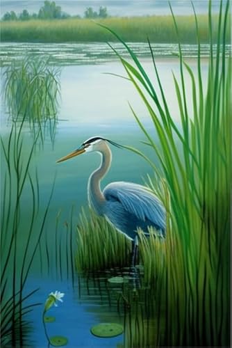 RMSGOZO 500 Teile Puzzle für Kinder - Reed Lake Blue Bird - Lebendige Frühlingspuzzles - Schwierige Puzzles & Spielzeug & Geschenke von RMSGOZO