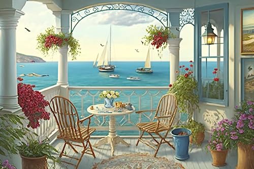 RMSGOZO 500 Teile Puzzles für Kinder - Balkon Blume Esszimmer - Meereslandschaft Puzzles - Schwierige Puzzles & Spielzeug & Geschenke RMSGOZO 500 Teile Puzzles für Kinder - Balkon Blume Esszimmer - Meereslandschaft Puzzles - Schwierige Puzzles & Spielzeug & Geschenke von RMSGOZO