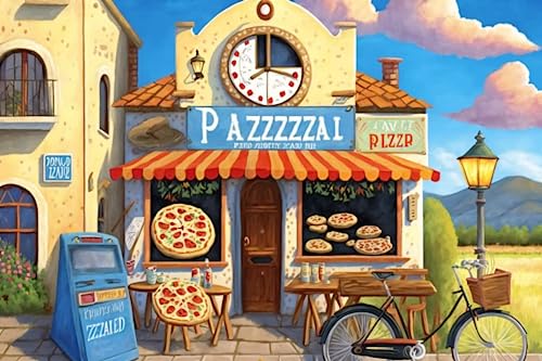 RMSGOZO Cartoon-Pizza-Salon-Puzzles für Erwachsene, 1000 Teile, Retro-Straßen-Thema, Holzpuzzles, für Wohnzimmer-Dekor RMSGOZO Cartoon-Pizza-Salon-Puzzles für Erwachsene, 1000 Teile, Retro-Straßen-Thema, Holzpuzzles, für Wohnzimmer-Dekor von RMSGOZO