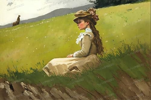 RMSGOZO Cowgirl sitzend auf dem Gras 70 Teile Puzzles - Lernspiele Wohnkultur Vintage Puzzle, jedes Stück ist einzigartig, beste Geschenke für Familie RMSGOZO Cowgirl sitzend auf dem Gras 70 Teile Puzzles - Lernspiele Wohnkultur Vintage Puzzle, jedes Stück ist einzigartig, beste Geschenke für Familie von RMSGOZO