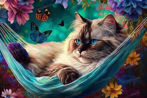 RMSGOZO Erwachsenen-Puzzle 1000 Teile – Hängematte Blume Katze & Schmetterling – Wohnkultur – Puzzle-Spiele mit hohem Schwierigkeitsgrad & Spielzeug & Geschenke RMSGOZO Erwachsenen-Puzzle 1000 Teile – Hängematte Blume Katze & Schmetterling – Wohnkultur – Puzzle-Spiele mit hohem Schwierigkeitsgrad & Spielzeug & Geschenke von RMSGOZO