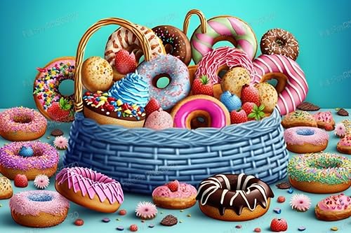 RMSGOZO Farbige Dessertkorb-Puzzles für Erwachsene, 1000 Teile – leckere Donuts-Holzpuzzles, tolles Spielzeug für Kinder und Heimdekoration RMSGOZO Farbige Dessertkorb-Puzzles für Erwachsene, 1000 Teile – leckere Donuts-Holzpuzzles, tolles Spielzeug für Kinder und Heimdekoration von RMSGOZO