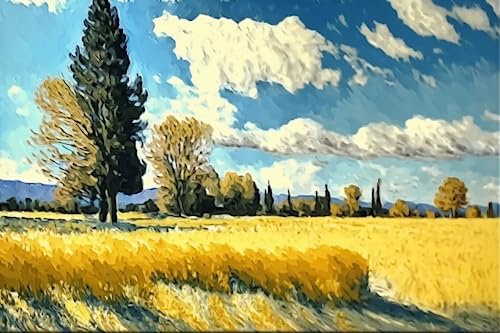 RMSGOZO Goldenes Reisfeld-Puzzles für Erwachsene, 1000 Teile, Herbst-Ölgemälde, Holzpuzzles, tolles Spielzeug für Kinder und Heimdekoration RMSGOZO Goldenes Reisfeld-Puzzles für Erwachsene, 1000 Teile, Herbst-Ölgemälde, Holzpuzzles, tolles Spielzeug für Kinder und Heimdekoration von RMSGOZO