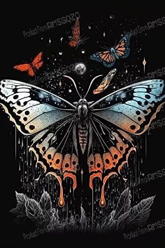 RMSGOZO Jigsaw Puzzle 1000 Teile - Starry Gradient Orange Butterfly - 3D Holzpuzzles für Erwachsene, herausforderndes Puzzle, perfekt für Home Entertainment RMSGOZO Jigsaw Puzzle 1000 Teile - Starry Gradient Orange Butterfly - 3D Holzpuzzles für Erwachsene, herausforderndes Puzzle, perfekt für Home Entertainment von RMSGOZO