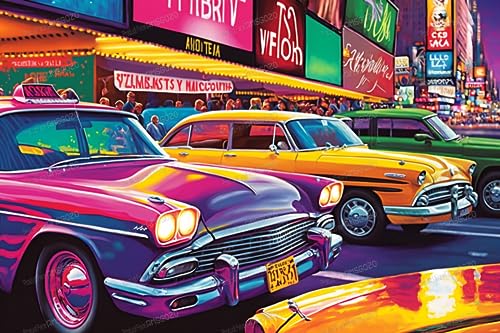 RMSGOZO Puzzle 500 Teile – Bunter Auto-Nachtmarkt – 3D-Holzpuzzles für Erwachsene, herausforderndes Puzzle, perfekt für Heimunterhaltung RMSGOZO Puzzle 500 Teile – Bunter Auto-Nachtmarkt – 3D-Holzpuzzles für Erwachsene, herausforderndes Puzzle, perfekt für Heimunterhaltung von RMSGOZO