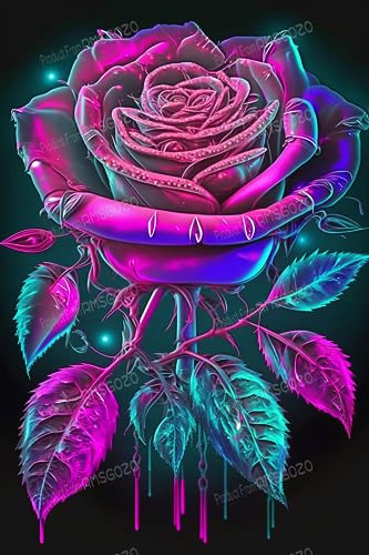 RMSGOZO Puzzle 500 Teile - Lila Fluoreszierende Rose - 3D-Holzpuzzles für Erwachsene, herausforderndes Puzzle, perfekt für Home Entertainment RMSGOZO Puzzle 500 Teile - Lila Fluoreszierende Rose - 3D-Holzpuzzles für Erwachsene, herausforderndes Puzzle, perfekt für Home Entertainment von RMSGOZO