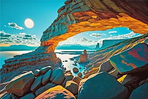 RMSGOZO Seaside Level Rock Jigsaw Puzzles für Erwachsene 500 Teile - Sonnenuntergang Landschaft Holzpuzzles für Wohnzimmer Dekor RMSGOZO Seaside Level Rock Jigsaw Puzzles für Erwachsene 500 Teile - Sonnenuntergang Landschaft Holzpuzzles für Wohnzimmer Dekor von RMSGOZO