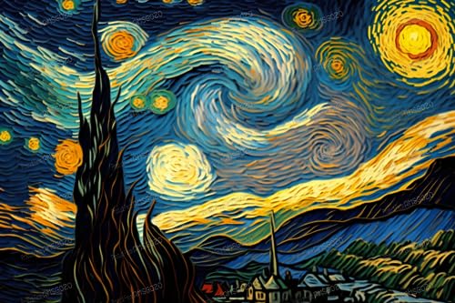 RMSGOZO Van Gogh Sternennacht-Puzzles für Erwachsene, 1000 Teile, Holzpuzzles mit hohem Schwierigkeitsgrad, tolles Spielzeug für Kinder und Heimdekoration RMSGOZO Van Gogh Sternennacht-Puzzles für Erwachsene, 1000 Teile, Holzpuzzles mit hohem Schwierigkeitsgrad, tolles Spielzeug für Kinder und Heimdekoration von RMSGOZO