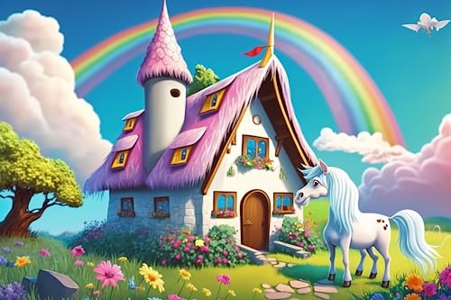 Rainbow Hut 1000 Teile Puzzles - Cartoon Pferd - Landschaft Puzzle für Anfänger, jedes Stück ist einzigartig, beste Geschenke für Familie Rainbow Hut 1000 Teile Puzzles - Cartoon Pferd - Landschaft Puzzle für Anfänger, jedes Stück ist einzigartig, beste Geschenke für Familie von RMSGOZO