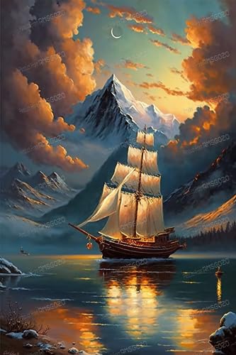 Sonnenuntergang Segelboot 70 Teile Puzzles - Ölgemälde See Landschaft Puzzle für Anfänger, jedes Stück ist einzigartig, beste Geschenke für Familie Sonnenuntergang Segelboot 70 Teile Puzzles - Ölgemälde See Landschaft Puzzle für Anfänger, jedes Stück ist einzigartig, beste Geschenke für Familie von RMSGOZO