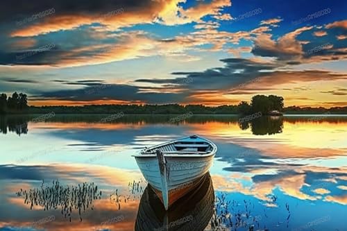 Sunset Lake Boat 500-teiliges Puzzle-Spielzeug, Landschafts-Holz-Puzzle-Spiel, 38,1 x 50,8 cm, recycelbare Puzzleteile, ideal für Familienspiele und Entspannungsgeschenke Sunset Lake Boat 500-teiliges Puzzle-Spielzeug, Landschafts-Holz-Puzzle-Spiel, 38,1 x 50,8 cm, recycelbare Puzzleteile, ideal für Familienspiele und Entspannungsgeschenke von RMSGOZO