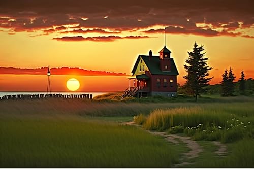 Sunset Wilderness Lodge 1000 Teile Puzzles - Seaside Steppe - Landschaft Puzzle für Anfänger, jedes Stück ist einzigartig, beste Geschenke für Familie Sunset Wilderness Lodge 1000 Teile Puzzles - Seaside Steppe - Landschaft Puzzle für Anfänger, jedes Stück ist einzigartig, beste Geschenke für Familie von RMSGOZO