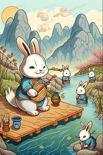 The Stream Kaninchen Puzzle, 500 Teile Puzzle für Kinder, Cartoon-Tierpuzzle, umweltfreundliche Holzpuzzle für Erwachsene und Kinder, interaktives Spielzeug für Dekoration The Stream Kaninchen Puzzle, 500 Teile Puzzle für Kinder, Cartoon-Tierpuzzle, umweltfreundliche Holzpuzzle für Erwachsene und Kinder, interaktives Spielzeug für Dekoration von RMSGOZO