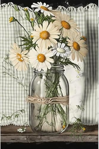 Vintage Daisy Wooden Puzzles 1000 Piece Puzzle 20 X 30 Inches - Flower Arrangement Art 1000 Piece Jigsaw Puzzle with Alphabet On The Back - Gift Poster, Best Choice for Adults to Unwind Vintage Daisy Wooden Puzzles 1000 Piece Puzzle 20 X 30 Inches - Flower Arrangement Art 1000 Piece Jigsaw Puzzle with Alphabet On The Back - Gift Poster, Best Choice for Adults to Unwind von RMSGOZO