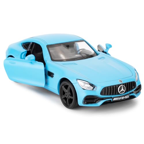 RMZ City 1/36 Skala Benz AMG GTR Automodell, Zinklegierung Druckguss Zurückziehen Fahrzeuge Kinderspielzeug für Junge Mädchen Geschenk (blau) von RMZ City