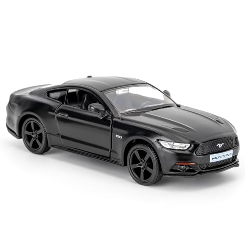 RMZ City Ford Mustang Auto Modell, 1/36 Skala Casting Zink Legierung Spielzeug Auto für Kinder, Ziehen Sie zurück Fahrzeuge für Kleinkinder Kinder Jungen Mädchen Geschenk (Schwarz) von RMZ City