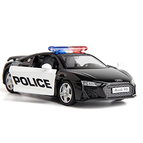 RMZ City Kompatibel für 12,7 cm (5 Zoll) Druckguss-Legierung Auto-Modell Audi R8 Polizeiauto Spielzeugauto von RMZ City